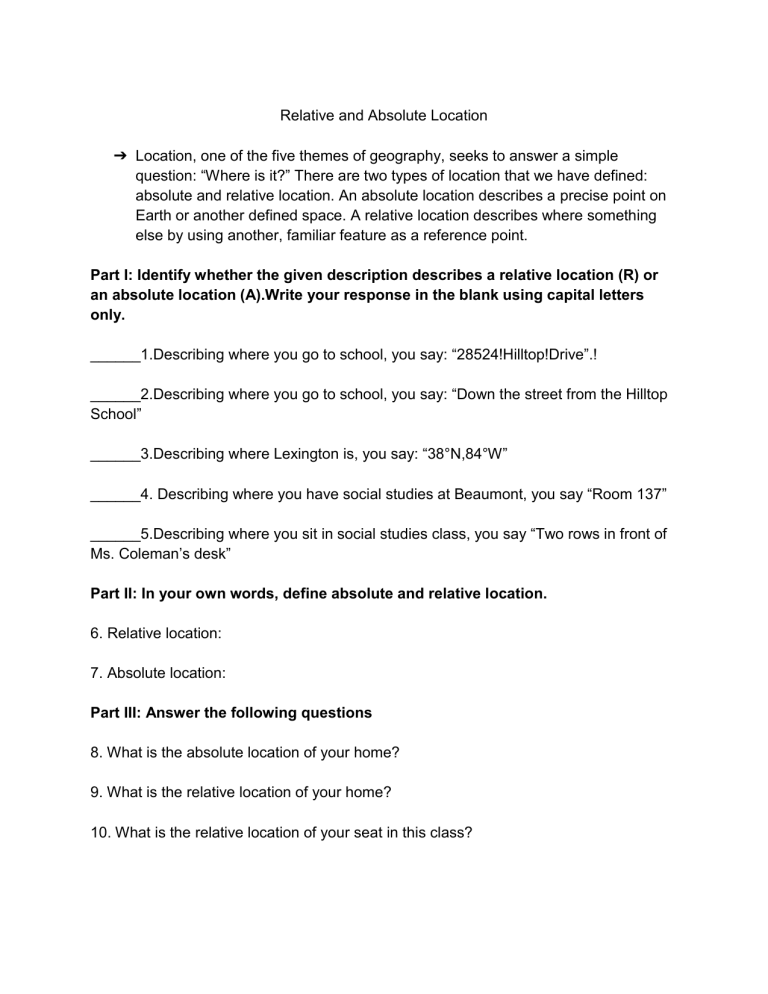 absolute-and-relative-location-worksheet