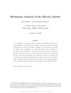 Blockchain Analysis of the Bitcoin Market