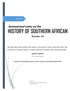 SOUTHERN AFRICAN HISTORY