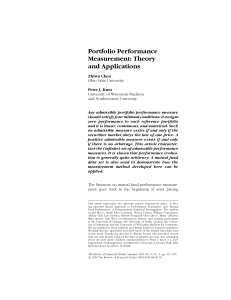 Portfolio Performance Measurement: Theory and Applications