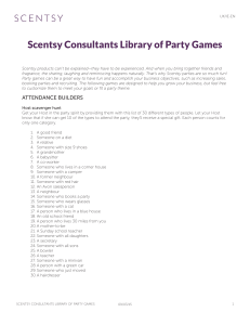 Scentsy Consultants Library of Party Games All Regions-UK IE-EN