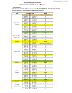 SMU PGP Academic Calendar AY2021-22