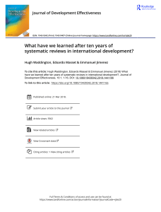 What have we learned after ten years of systematic reviews in international development