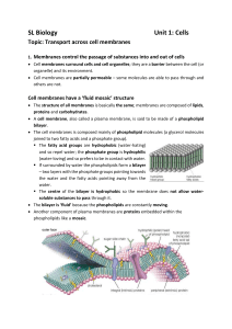 Transport across cell membranes