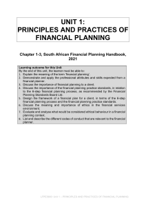 Unit 1 - Principles Fin Planing Notes