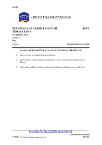 Kertas Soalan Matematik Tingkatan 4 Sarawak 2011