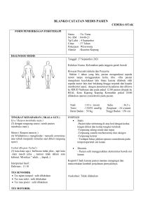 CEDERA OTAK  BLANKO CATATAN MEDIS PASIEN