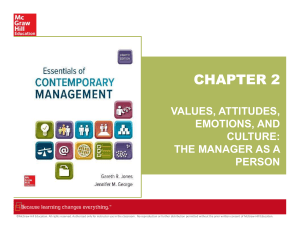 Values, Attitudes, Emotions & Culture in Management