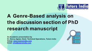A Genre-Based analysis on the discussion section of PhD Research Manuscript uk, uae, autralia, saudi arabia (1)