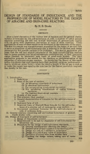 Inductance Standards & Model Reactors Design