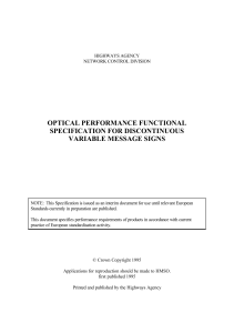 TR 2136 - OPTICAL PERFORMANCE FUNCTIONAL SPECIFICATION FOR DISCONTINUOUS VARIABLE MESSAGE SIGNS