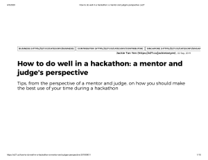 How to do well in a hackathon  a mentor and judge's perspective   e27