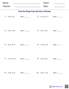 algebra1 func slope points