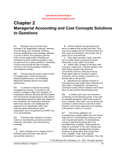 Chapter 2 Managerial Accounting and Cost