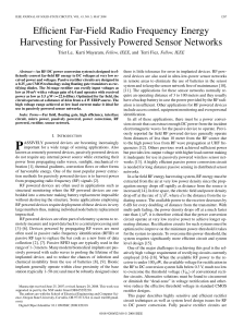 Le, Mayaram, Effic. Far-Field RF Energy Harvesting for Passively Powered Sensor Nets., IEEE J. SOLID-STATE CIRC., MAY 2008