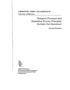 Transport Processes and Separation Proce
