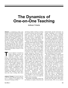 The dynamics of one-to-one teaching