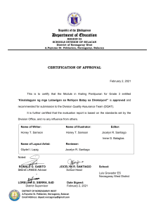 DQAT-Evaluation-certification-of-approval-Kinalalagyan ng mga Lalawigan sa Rehiyon Batay sa Direksiyon