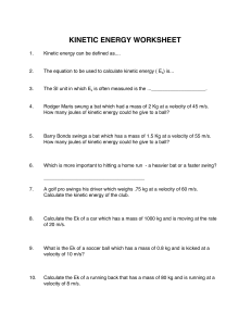 kinetic energy worksheet