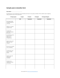 Peer Evaluation Form Sample 1