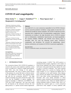 Covid and Thrombosis