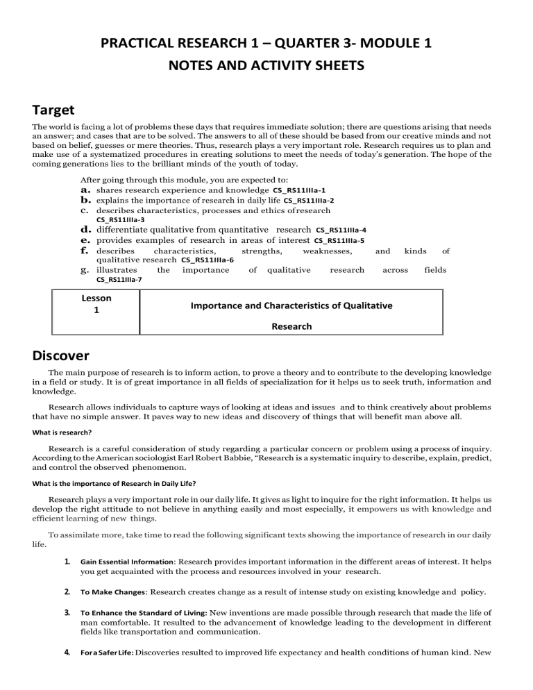 academic writing tvl students research