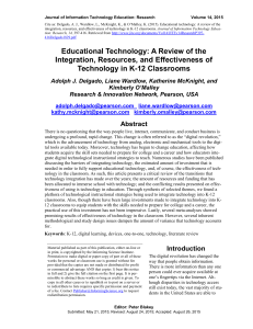 Educational Technology A Review of the Integration