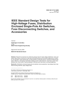 IEEE Standard: High-Voltage Fuse & Switch Design Tests