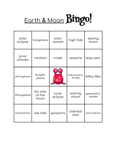 Earth & Moon Bingo