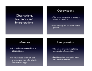 Observation, Inference, Interpretation