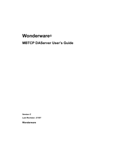 Wonderware DASMBTCP Manual
