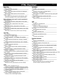 HTML Cheat Sheet All Important Concept