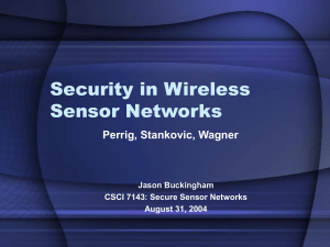 Jason Buckingham Security in Wireless Sensor Networks2