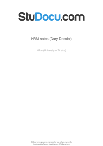 HRM Notes Desler