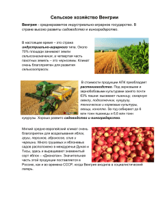 Сельское хозяйство Венгрии Токтоналиева Данаим