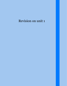 unit one revision