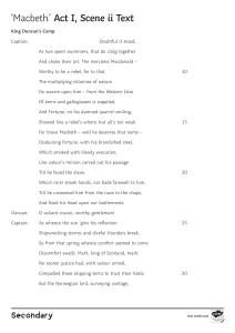 Macbeth Act I Scene ii Text Extract