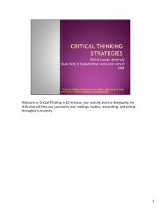 Critical Thinking Strategies