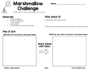 Student Handout - Marshmallow Challenge