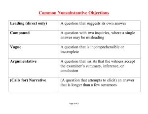Common Nonsubstantive Objections
