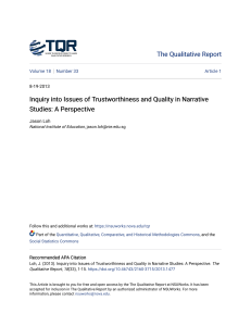 Inquiry into Issues of Trustworthiness and Quality in Narrative S