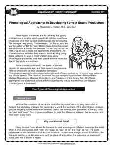 181 Phonological Approaches