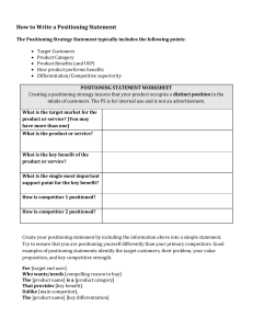 How to Write a Positioning Statement