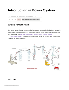 Introduction in Power System