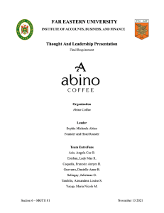 Abino Coffee: Leadership Presentation & Interview