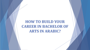 How to build your career in Bachelor of Arts in Arabic