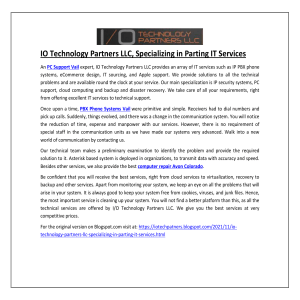 IO Technology Partners LLC, Specializing in Parting IT Services