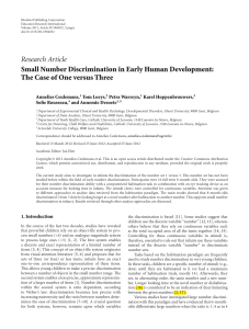 Small Number Discrimination in Early Human Development: The Case of One versus Three