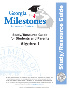 Algebra 1 Study Guide and Rubrics