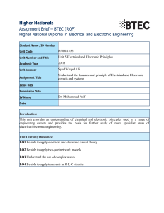 Electrical & Electronic Engineering Assignment Brief